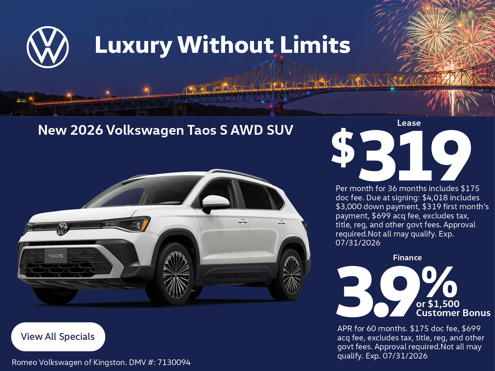 July 2026 - Taos offer