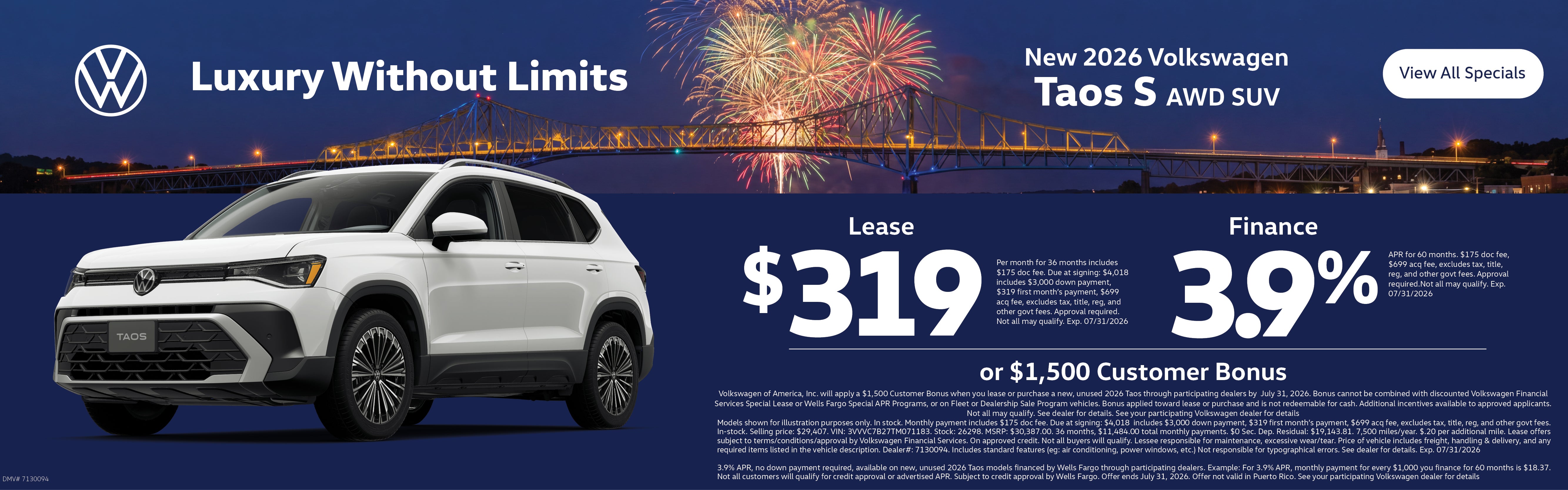 July 2026 - Taos offer