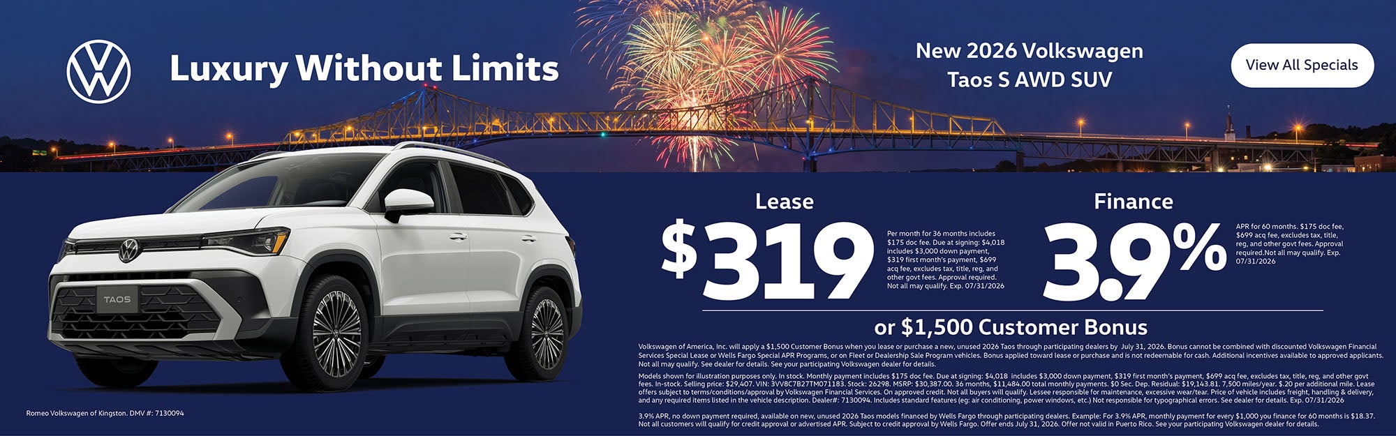 July 2026 - Taos offer