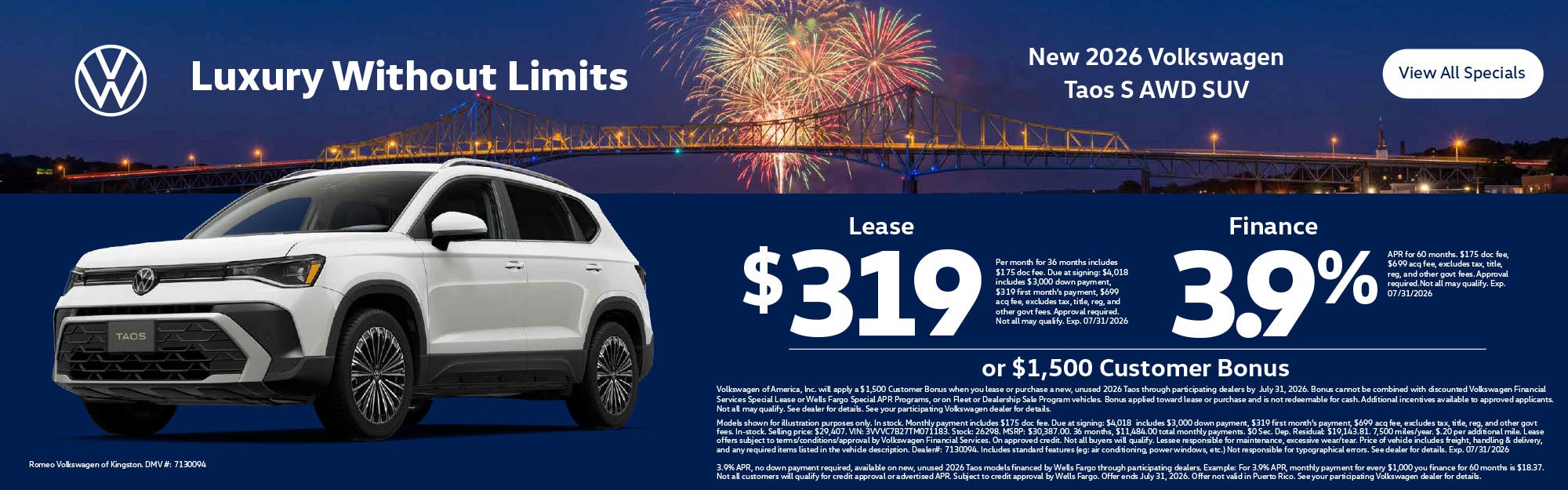 2026 Volkswagen Taos Lease