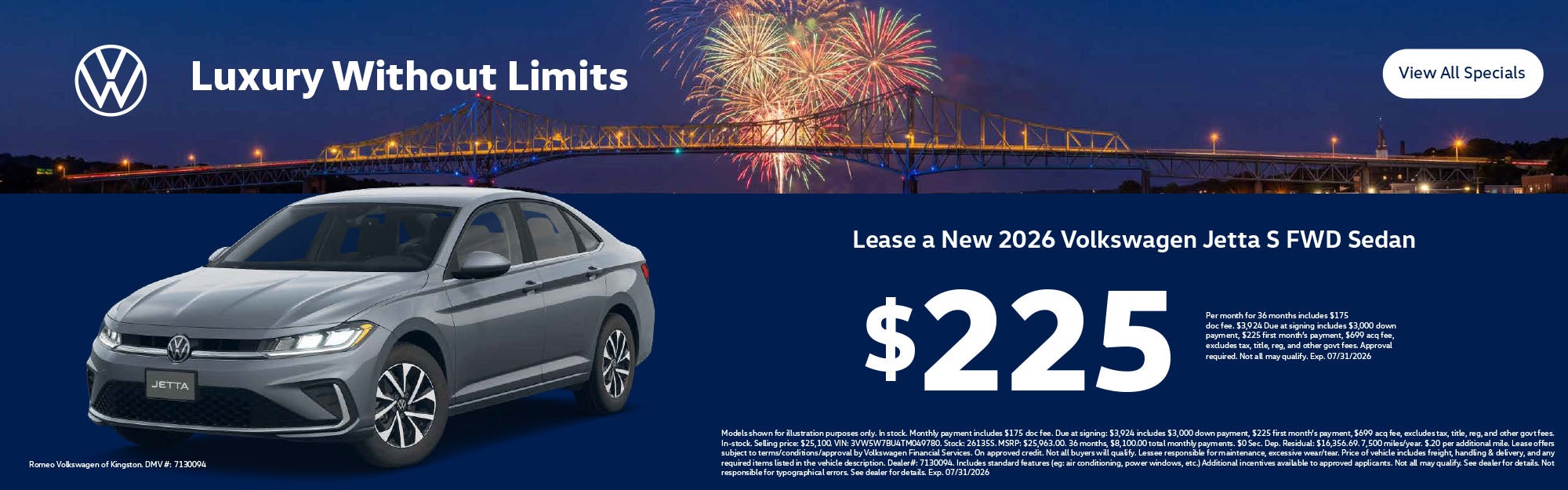 2026 Volkswagem Jetta Lease