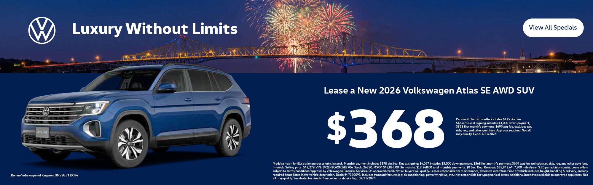 2026 Volkswagen Atlas Lease